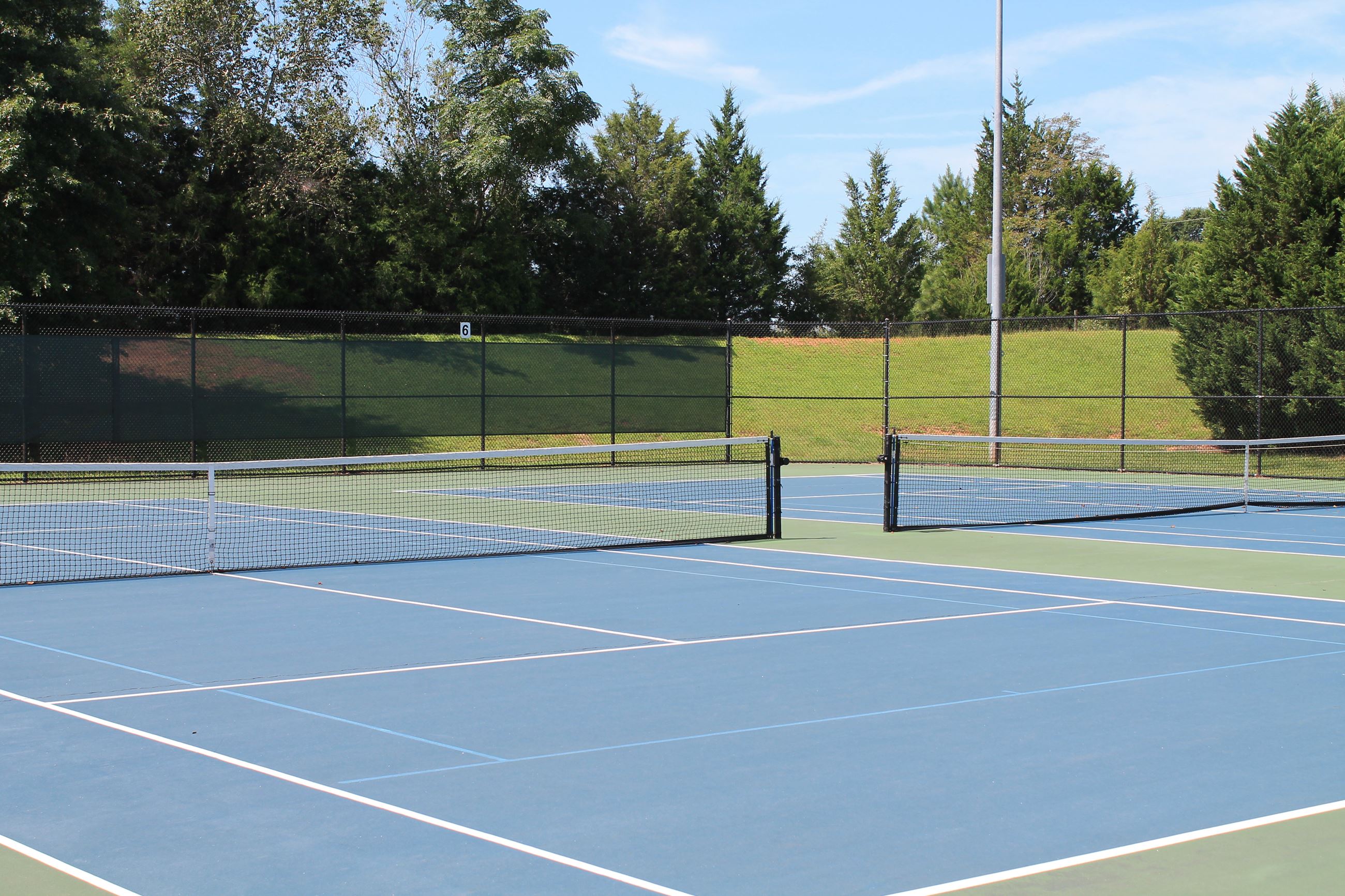 two tennis courts located at Herman C Michael park