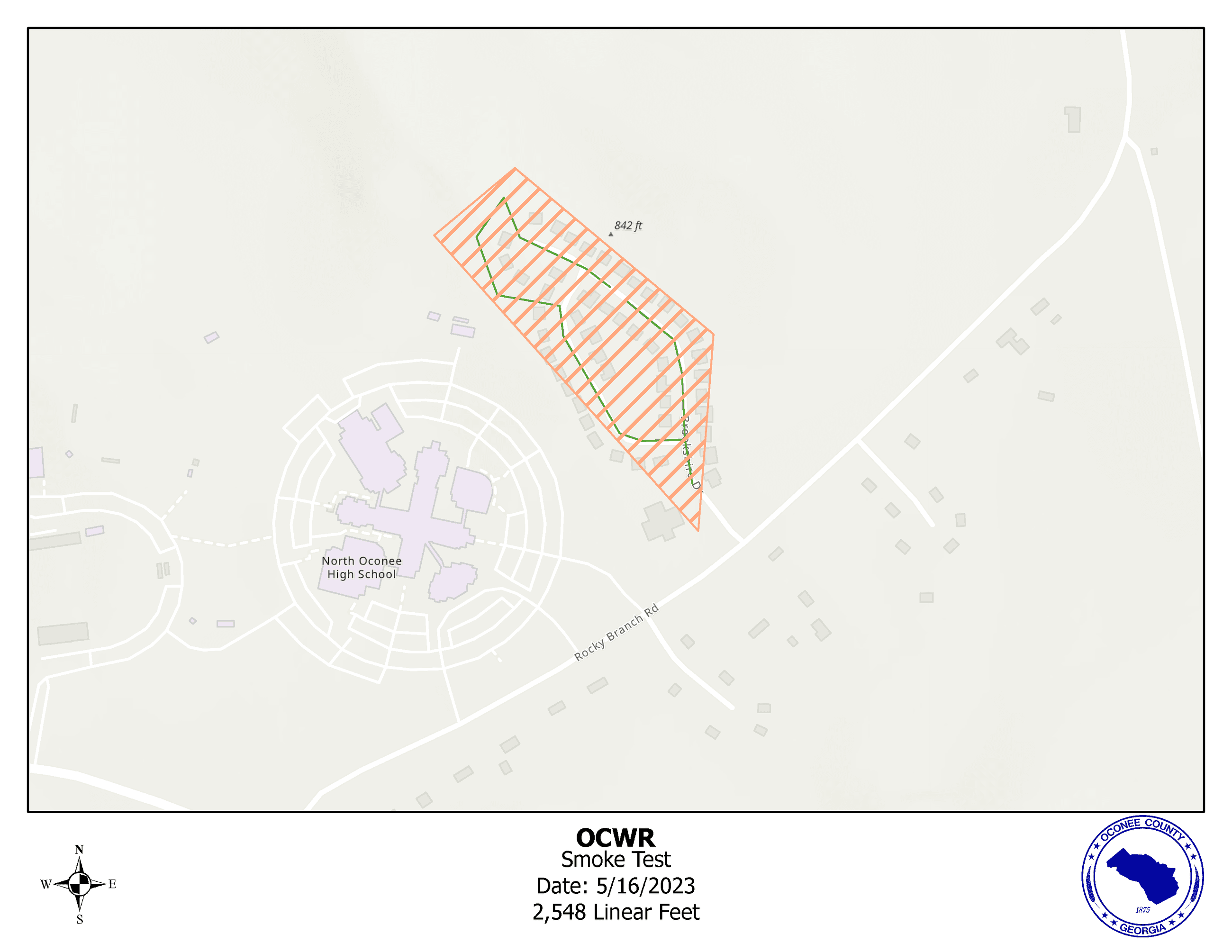 Map Showing Smoke Test Area 
